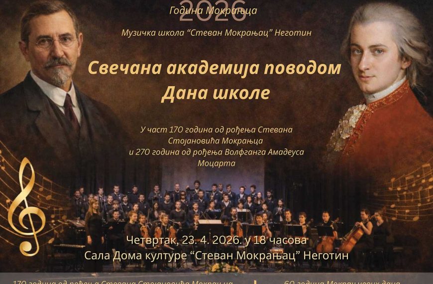 Неготин: У четвртак свечана академија поводом Дана Музичке школе „Стеван Мокрањац“